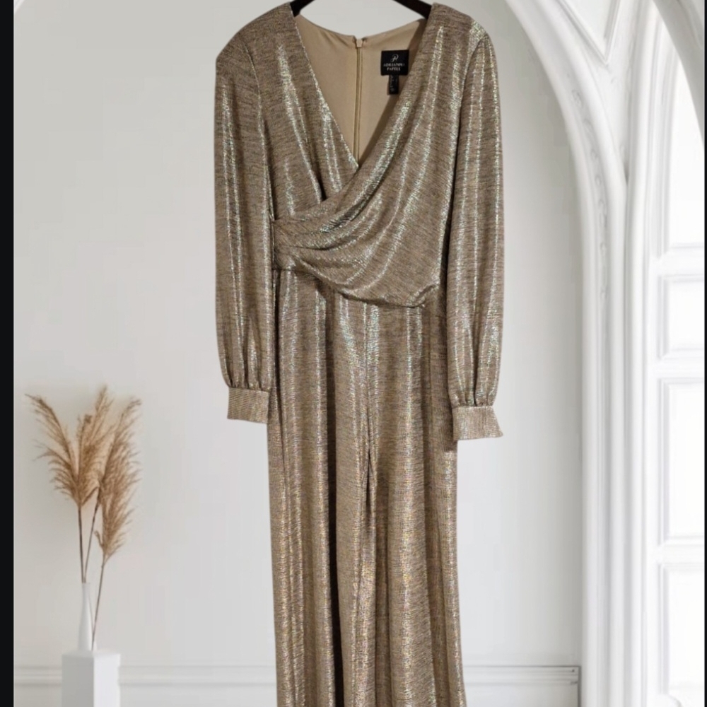 Adrianna Papell Gold Jumpsuit
